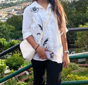 Westside-Chic Embroidered White Shirt