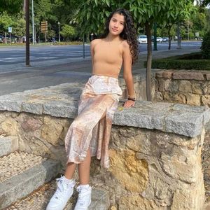 Boho Print Maxi Skirt with Slits