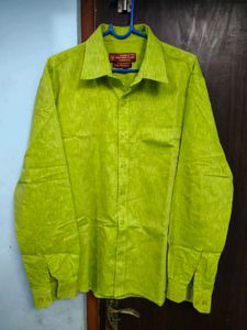 Men's Lime Green Full Sleeve Shirt
