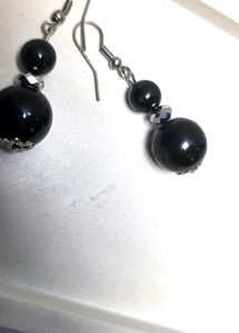 Elegant Black Beaded Earrings