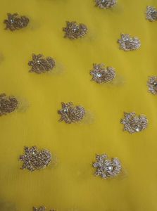 Vibrant Yellow Embroidered Saree