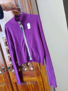 Purple Woolen Strechable New Shrug 💜