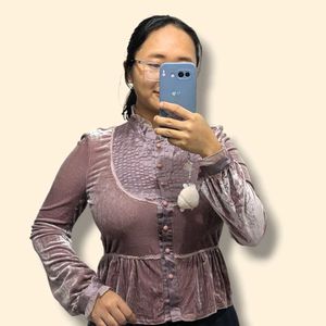 Vintage Inspired Velvet Blouse