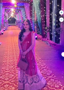Brown and Red lehenga combo
