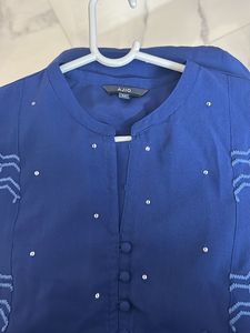 Blue Front Cut Aline Kurti