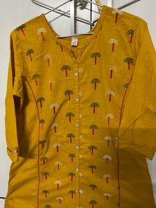Yellow Embroidered Kurta