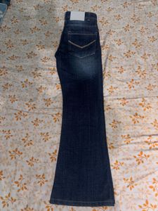 Flared Blue Denim Jeans