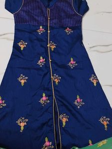 Beautifully Embroidered Blue Kurta