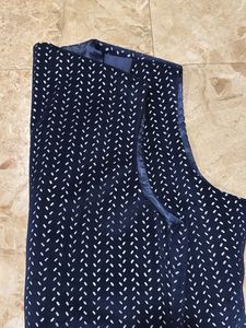Navy Blue Jacquard Vest