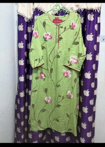 (New) Light Green Floral Print Kurta Set