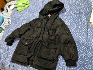 Black Puffer Jacket with Hood