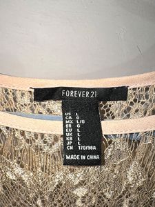 Forever 21 Elegant Lace Trimmed Top (size L)