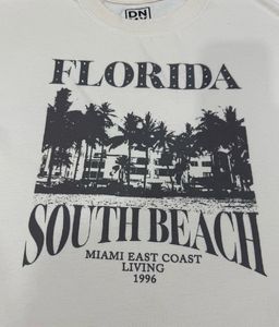 DNMX White Florida South Beach Graphic T-Shirt