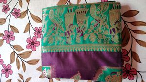 Elegant Green & Purple Saree
