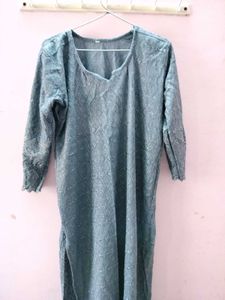 A Grey Kurti  Traditional Fit. Looks Good In Jeans