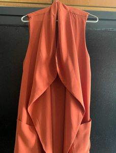 ✨ STUNNING RUST ORANGE LONGLINE WAISTCOAT ✨