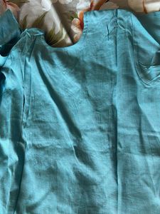 Beautifully Embroidered Blue Kurta