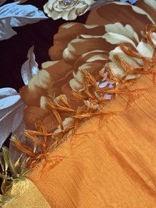 Elegant Orange duptaa with Gold Border