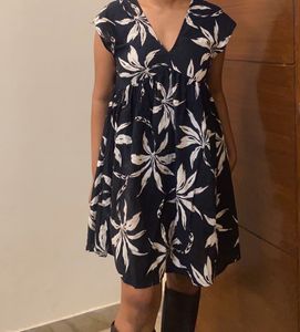 Black Floral Print Short Dress