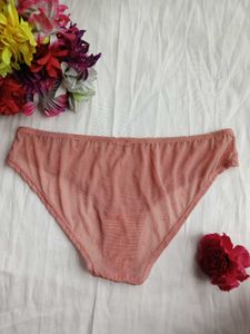 Soft Pink Jacquard Briefs with Bow