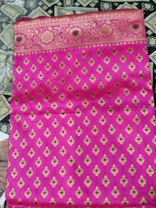 Pink Banarasi Silk Dupatta