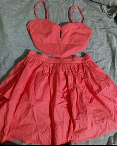 Coral Cutout Mini Dress