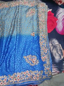 Elegant Blue Paisley Saree and Blouse