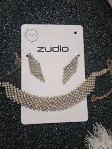 Sparkling Rhinestone Choker & Earrings Set