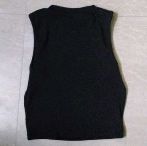 Sleeveless Black Mock Neck Top