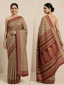Traditional Paisley Print Saree