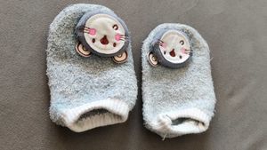 Kicks &amp; Crawl Teddy Face Patch Pair Of 2 Socks