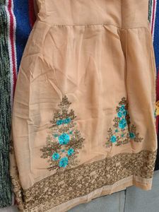 long kurti and garara golden colour