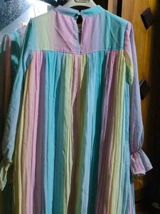 Pastel Rainbow Pleated Kurta
