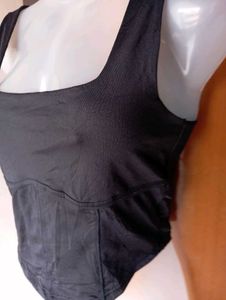 Black Corset Style Crop Top
