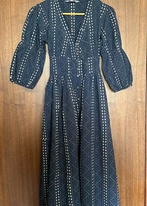 Indigo  BlockPrinted Jal Cotton Dress