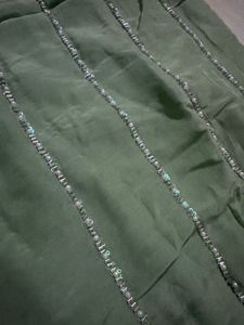 Elegant Green Sequined Kurta plazo