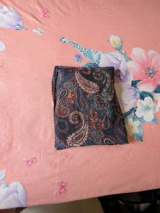 Vintage Paisley Wrap Midi Skirt