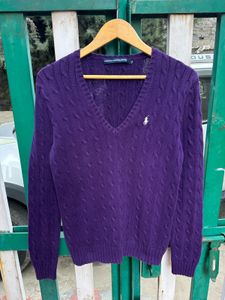 Ralph Lauren Purple Cable Knit Sweater