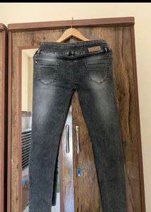 Distressed Black Denim Jeans