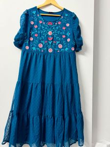 Boho Embroidered Tiered Maxi Dress