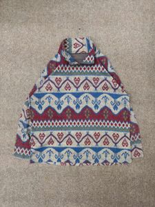 Cozy Geometric Print Fleece Pullover