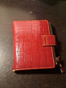 Chic Red Croc-Embossed Wallet