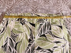 Leaf Print Wide Leg Pants