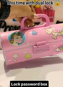 Cute Unicorn dual Password Lock Box