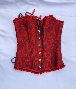 Red Brocade Corset Top