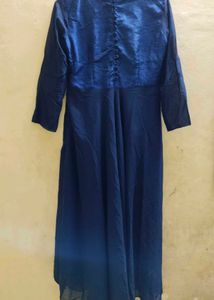 Stunning Navy Blue Embroidered Maxi Dress