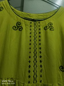 Yellow Printed Kurta