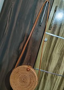 Boho Chic Rattan Circle Bag