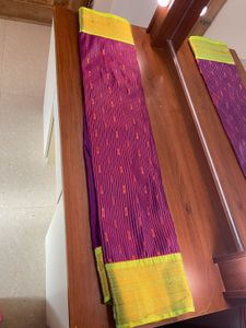 🪻Brinjal Purple with green border Saree🪻