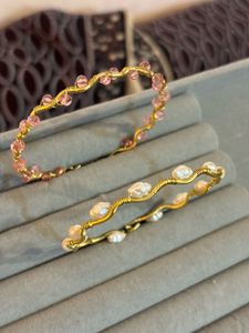 Delicate Gold Wire Bangles with Pearls